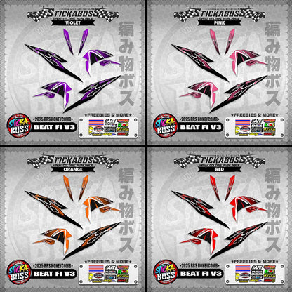 BEAT FI V3 INDO STICKER DECALS ( 2025 RRS HONEYCOMB )【WITH FREEBIES】