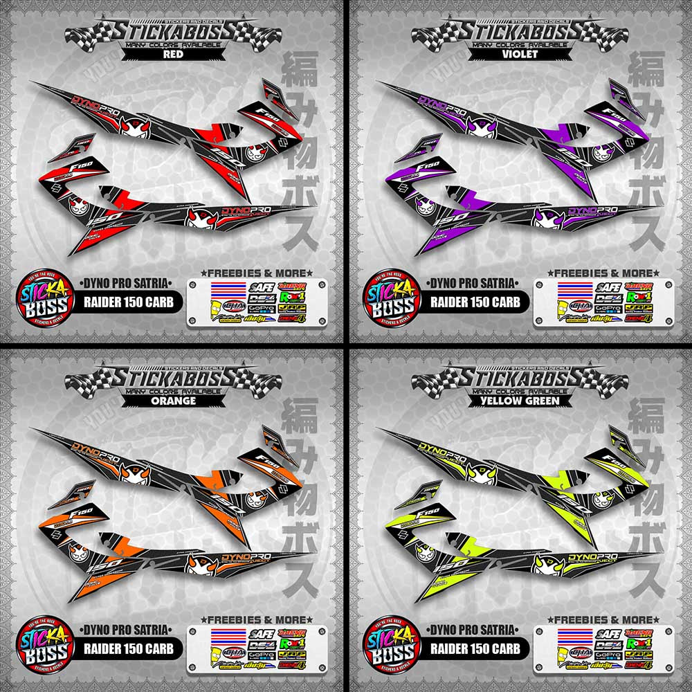 RAIDER 150 CARB STICKER DECALS ( DYNO PRO SATRIA )【WITH FREEBIES】