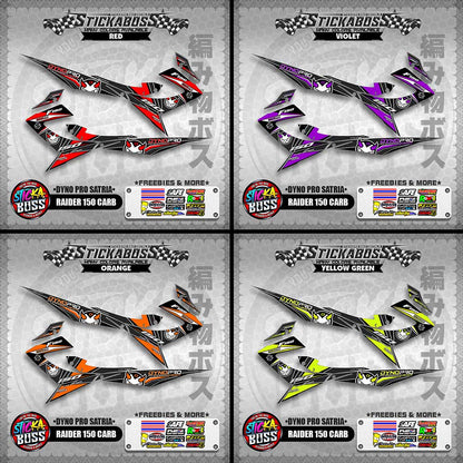 RAIDER 150 CARB STICKER DECALS ( DYNO PRO SATRIA )【WITH FREEBIES】