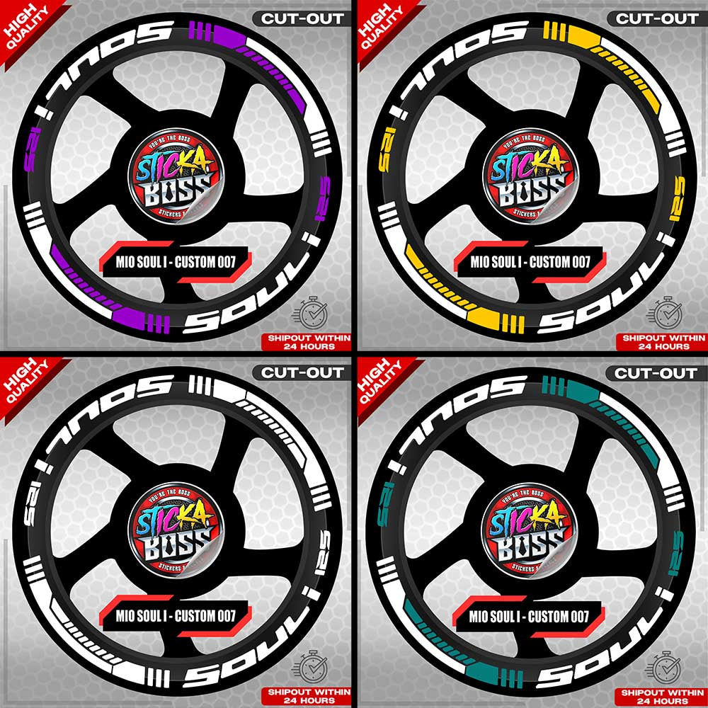 MIO SOUL I 125 MAG STICKER SET ( 2 MAGS ) - CUSTOM 007 | VINYL WATERPROOF CUT-OUT DECALS