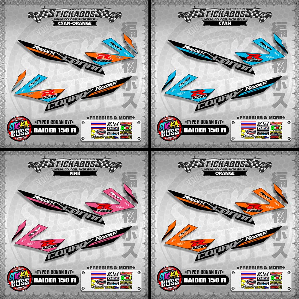 RAIDER 150 FI DECALS ( TYPE R CONAN KYT ) 【WITH FREEBIES】