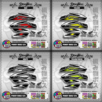 PINOY RUSI 125 DECALS ( STOCK DESIGN 001 )【WITH FREEBIES】
