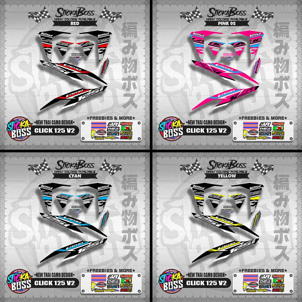 CLICK 125 V2 DECALS ( NEW THAI CAMO DESIGN )【WITH FREEBIES】