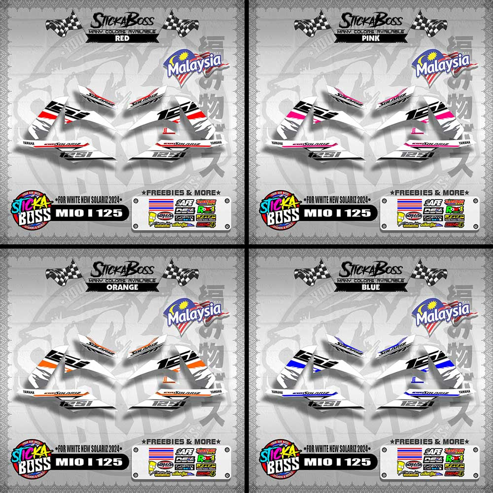MIO I 125 MALAYSIAN DECALS ( FOR WHITE NEW SOLARIZ 2024 )【WITH FREEBIES】
