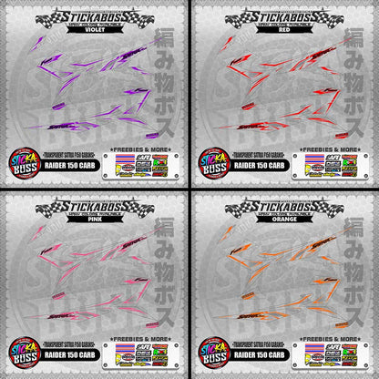 【PREMIUM UV PRINT】TRANSPARENT RAIDER 150 CARB DECALS ( SATRIA F150 GARANSI )【WITH FREEBIES】