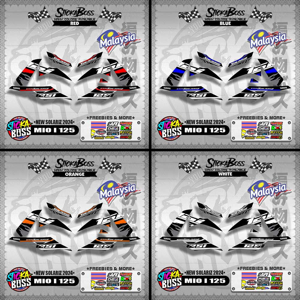 MIO I 125 MALAYSIAN DECALS ( NEW SOLARIZ 2024 )【WITH FREEBIES】