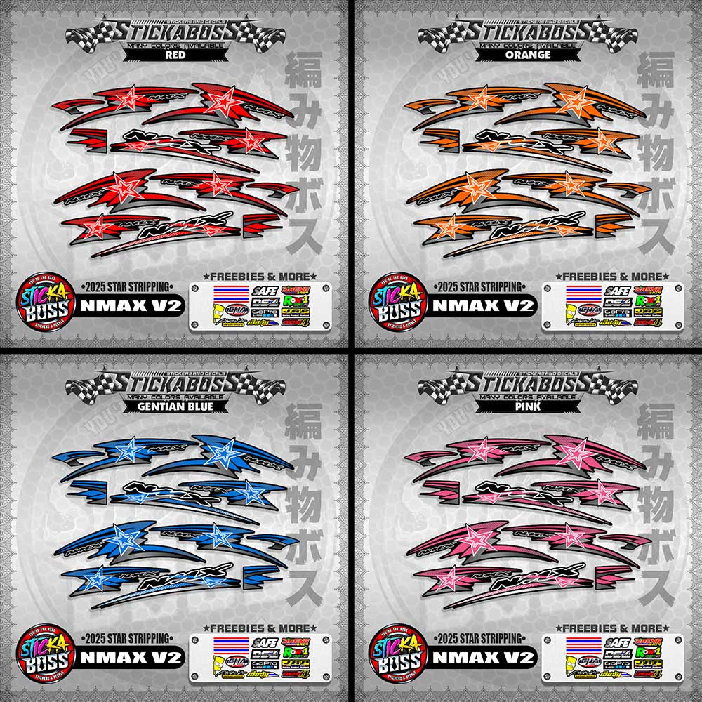 NMAX V2 STICKER DECALS ( 2025 STAR STRIPPING )【WITH FREEBIES】