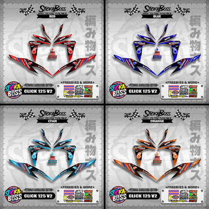 CLICK 125 V2 DECALS ( PETRONAS BARRACUDA EDITION )【WITH FREEBIES】