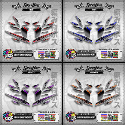 AEROX 155 V2 MALAYSIAN CONCEPT DECALS ( SHARP STRIPPING MODIFIED )【WITH FREEBIES】