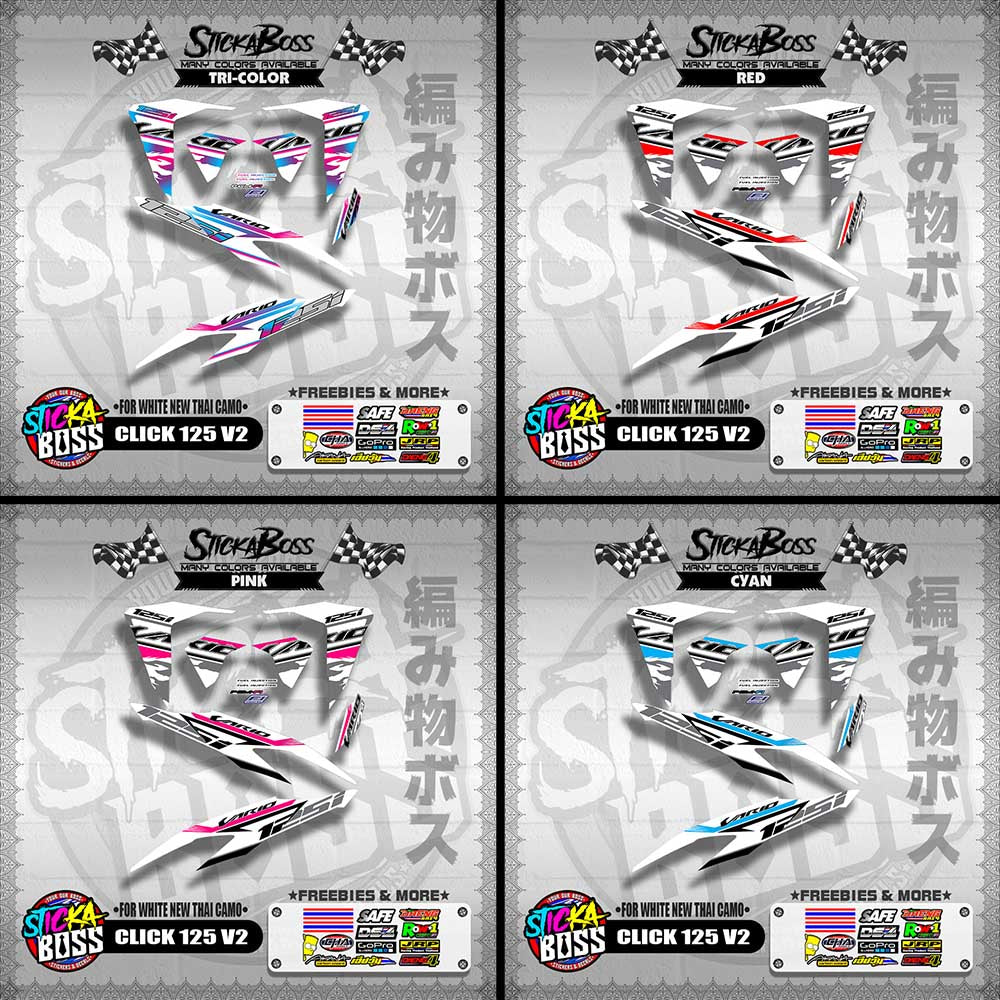 CLICK 125 V2 DECALS ( FOR WHITE NEW THAI CAMO ) WITH FREEBIES】