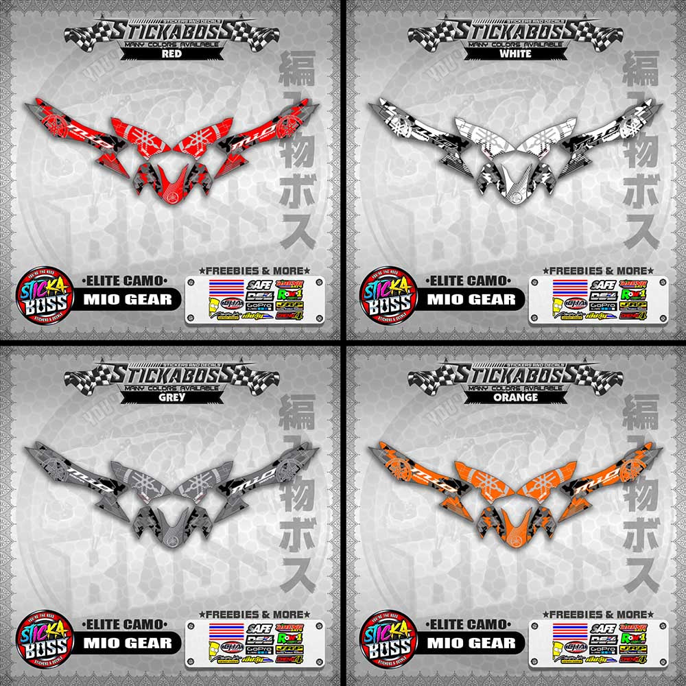 MIO GEAR STICKER DECALS ( ELITE CAMO )【WITH FREEBIES】
