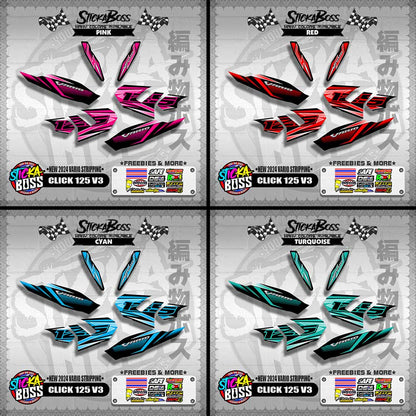 CLICK 125 V3 DECALS ( NEW 2024 VARIO STRIPPING )【WITH FREEBIES】