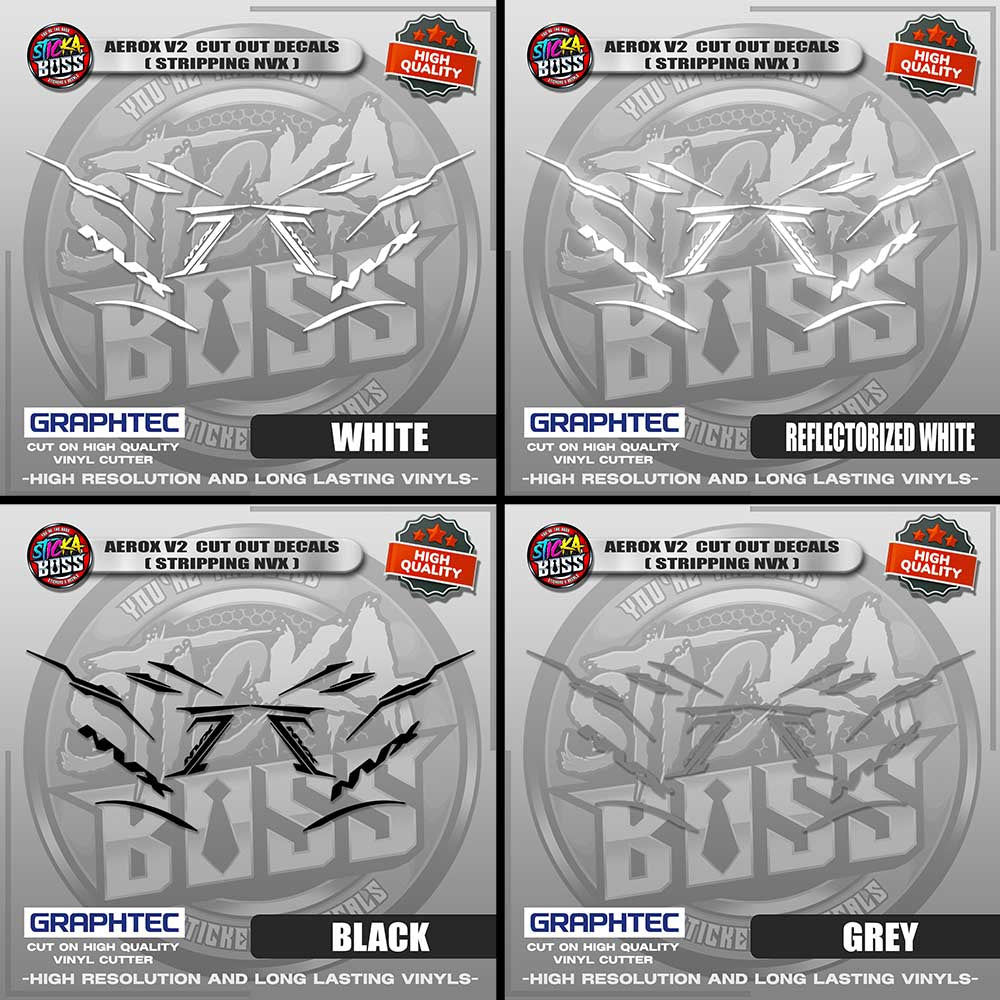 AEROX V2 CUT OUT DECALS ( STRIPPING NVX ) | VINYL WATERPROOF CUT-OUT STICKER DECALS