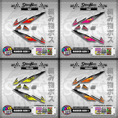 RAIDER GEN 1 DECALS ( HOTWHEELS DESIGN )【WITH FREEBIES】