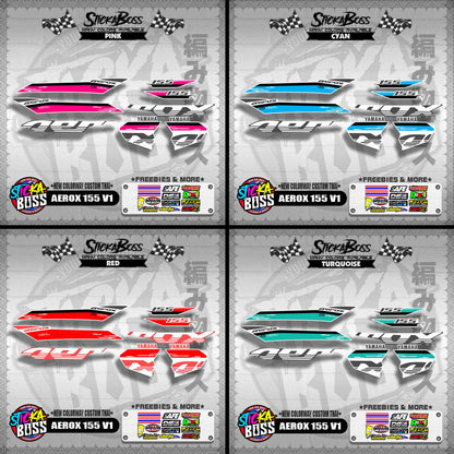 AEROX 155 V1 DECALS ( NEW COLORWAY CUSTOM THAI )【WITH FREEBIES】