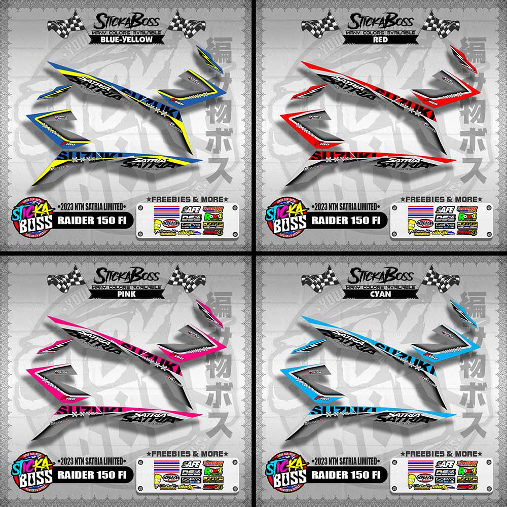 RAIDER 150 FI DECALS ( 2023 NTN SATRIA LIMITED )【WITH FREEBIES】