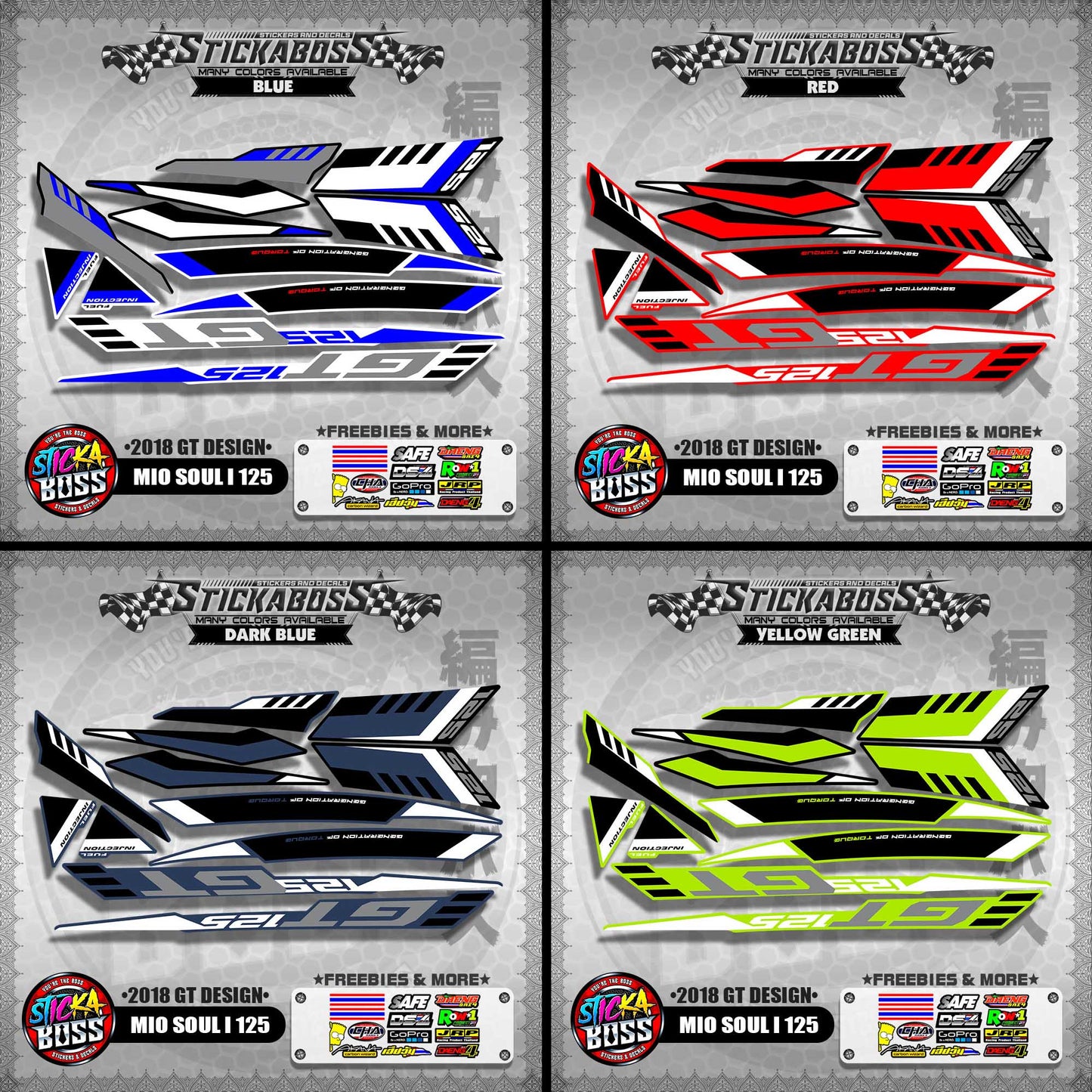 MIO SOUL i 125 DECALS ( 2018 GT DESIGN ) 【WITH FREEBIES】