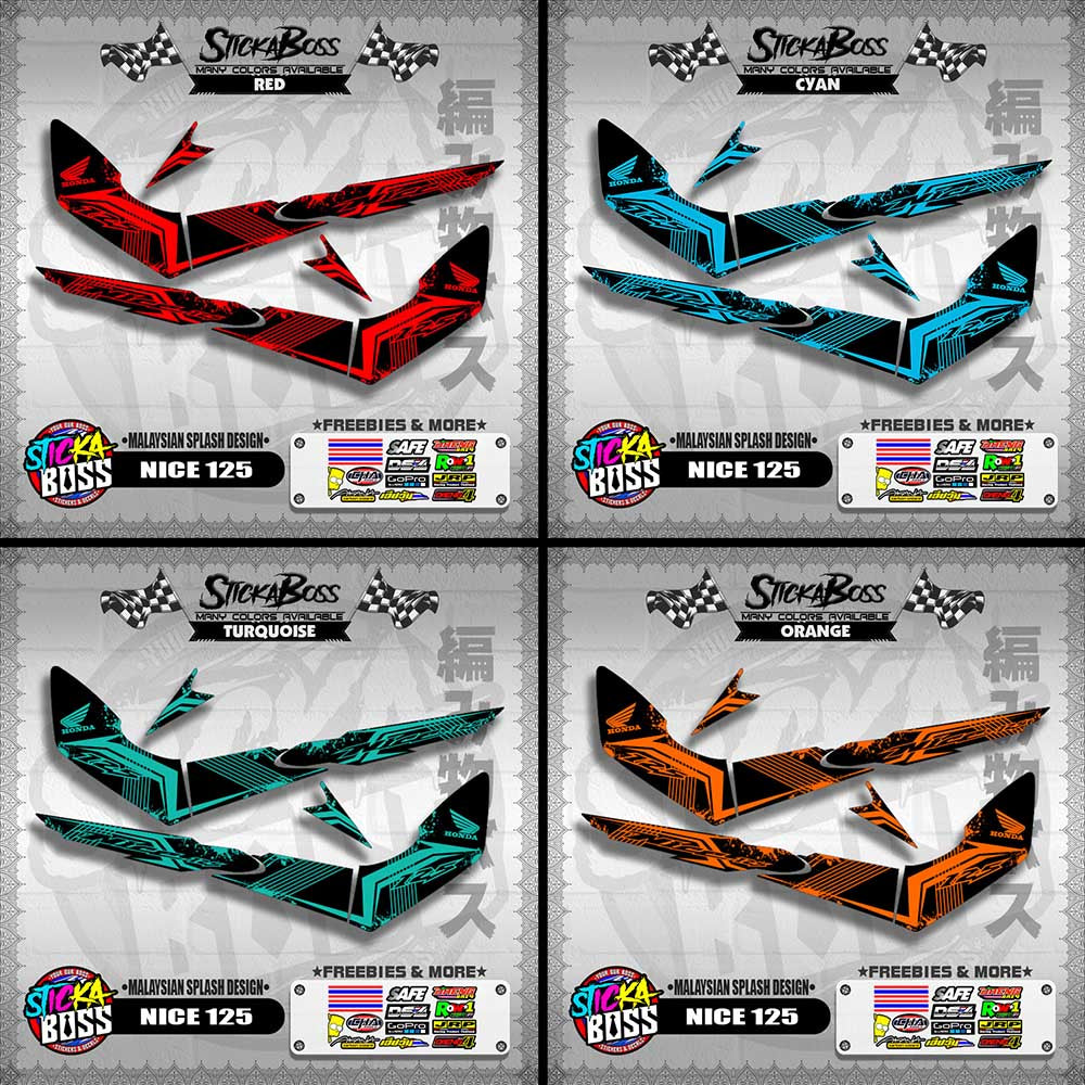NICE 125 DECALS ( MALAYSIAN SPLASH DESIGN ) [ PREMIUM GLOSSY LAMINATED ]【WITH FREEBIES】