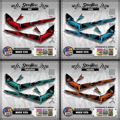 NICE 125 DECALS ( MALAYSIAN SPLASH DESIGN ) [ PREMIUM GLOSSY LAMINATED ]【WITH FREEBIES】