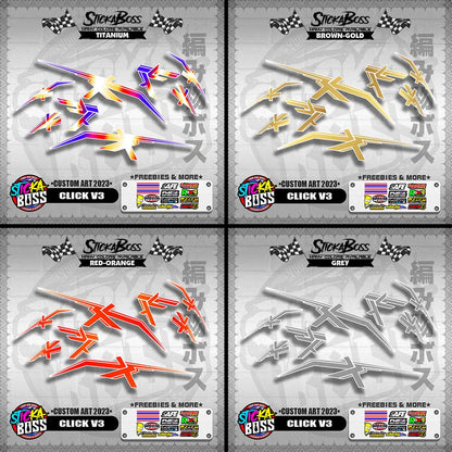 CLICK V3 DECALS ( CUSTOM ART 2023 ) [ PREMIUM GLOSSY LAMINATED ]【WITH FREEBIES】