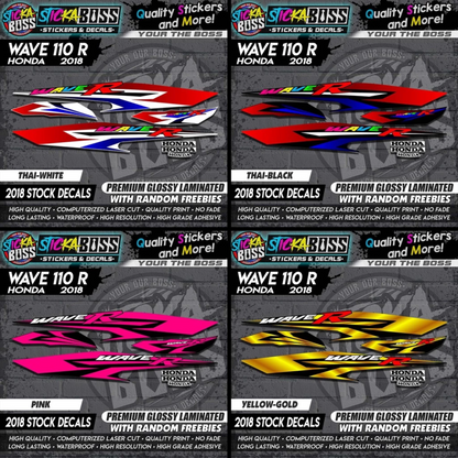 Wave 110 R (2018 Stock Decals)【PREMIUM GLOSSY LAMINATED】