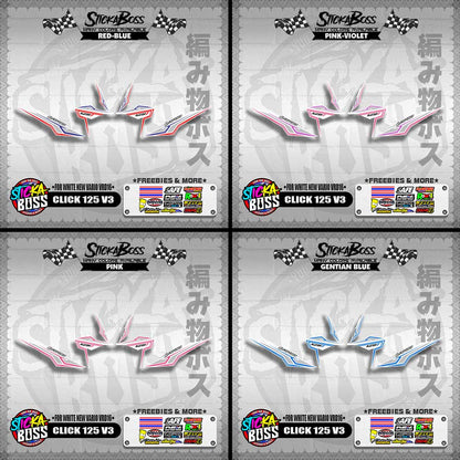 CLICK 125 V3 DECALS ( FOR WHITE NEW VARIO VRD16 ) [ PREMIUM GLOSSY LAMINATED ]【WITH FREEBIES】