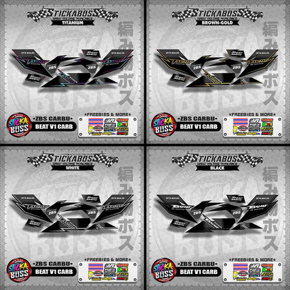 BEAT V1 CARB STICKER DECALS ( ZBS CARBU )【WITH FREEBIES】