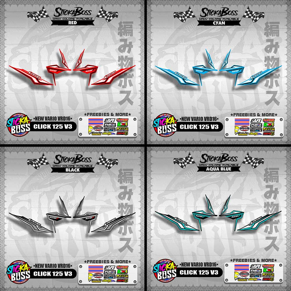 CLICK 125 V3 DECALS ( NEW VARIO VRD16 ) [ PREMIUM GLOSSY LAMINATED ]【WITH FREEBIES】