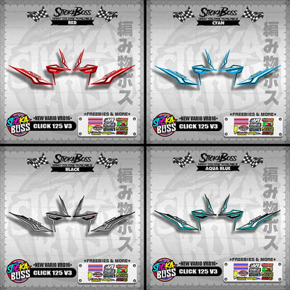 CLICK 125 V3 DECALS ( NEW VARIO VRD16 ) [ PREMIUM GLOSSY LAMINATED ]【WITH FREEBIES】