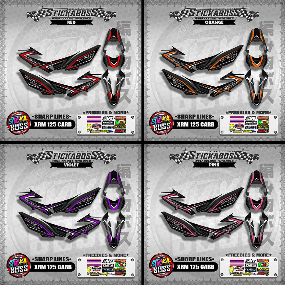 XRM 125 CARB STICKER FULL DECALS ( SHARP LINES )【WITH FREEBIES】