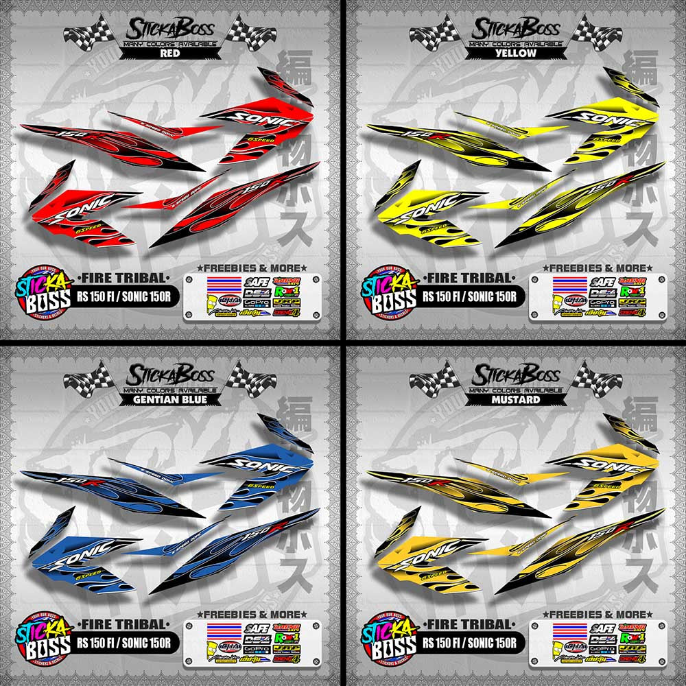 RS 150 FI / SONIC 150R DECALS ( FIRE TRIBAL )【WITH FREEBIES】