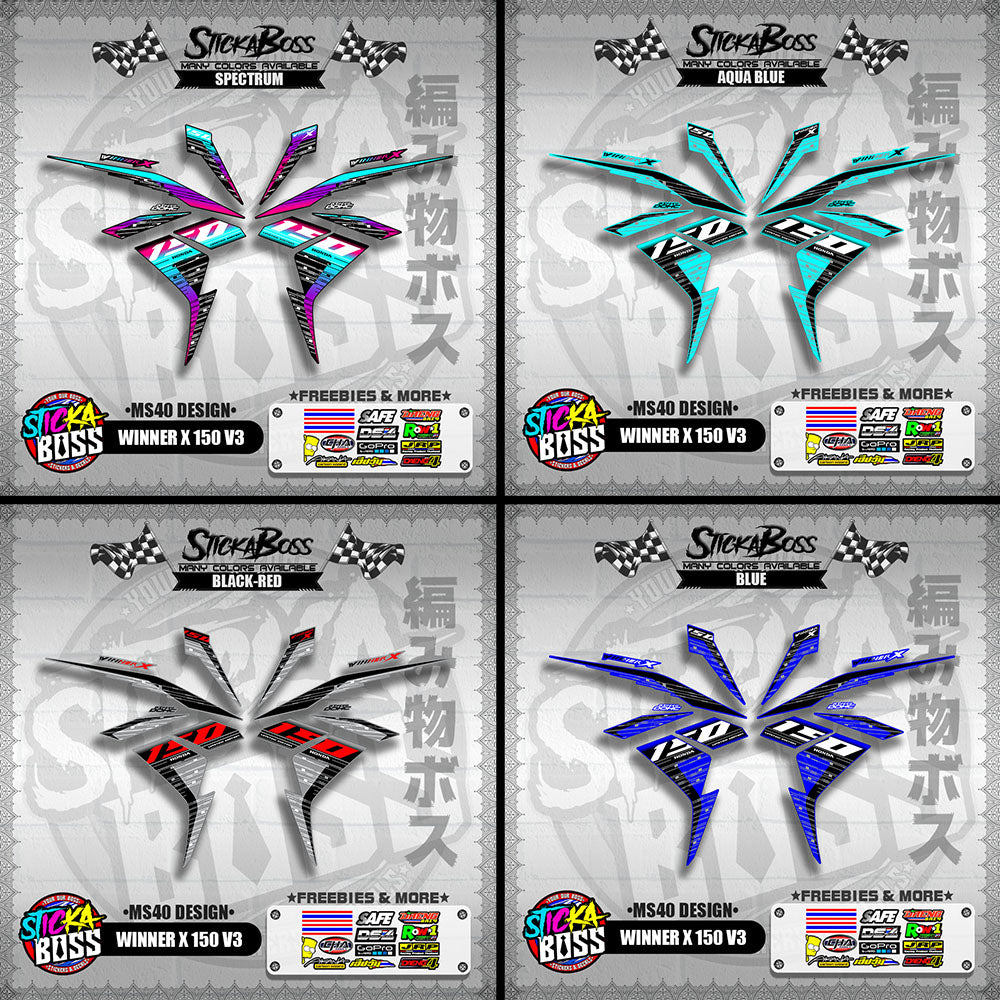 WINNER X 150 V3 DECALS ( MS40 DESIGN )【WITH FREEBIES】