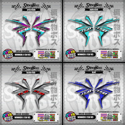 WINNER X 150 V3 DECALS ( MS40 DESIGN )【WITH FREEBIES】
