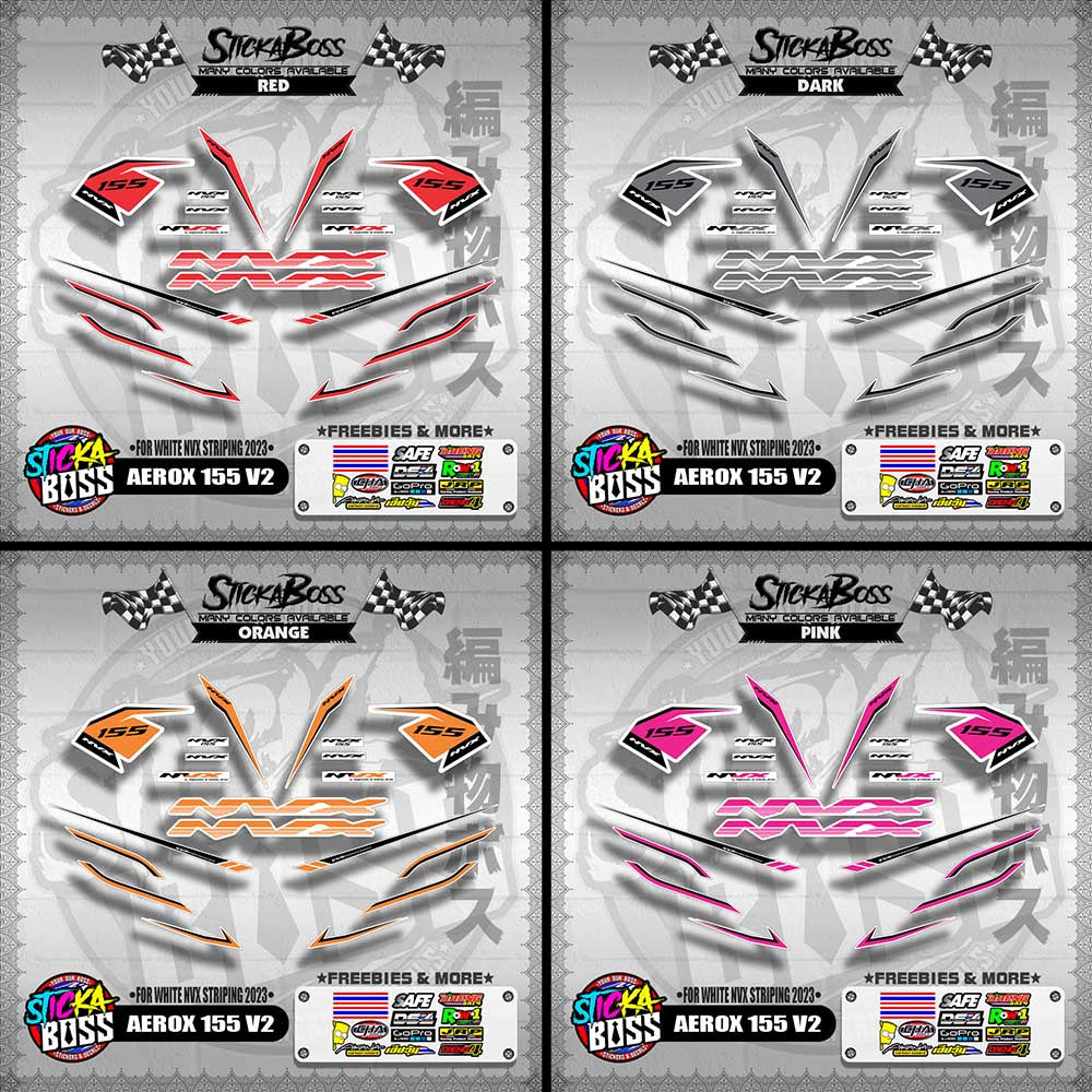 AEROX 155 V2 DECALS ( FOR WHITE NVX STRIPING 2023 )【WITH FREEBIES】