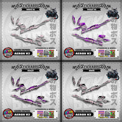 AEROX V2 STICKER DECALS ( SAKURA INSPIRED )【WITH FREEBIES】