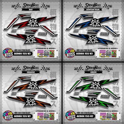 AEROX 155 V2 DECALS ( NVX 444 STAR BLAZE )【WITH FREEBIES】