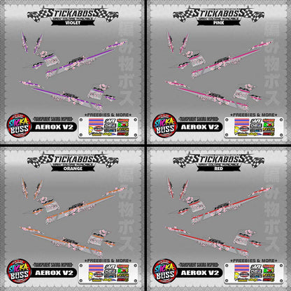 【PREMIUM UV PRINT】TRANSPARENT AEROX 155 V2 ( SAKURA INSPIRED )【WITH FREEBIES】