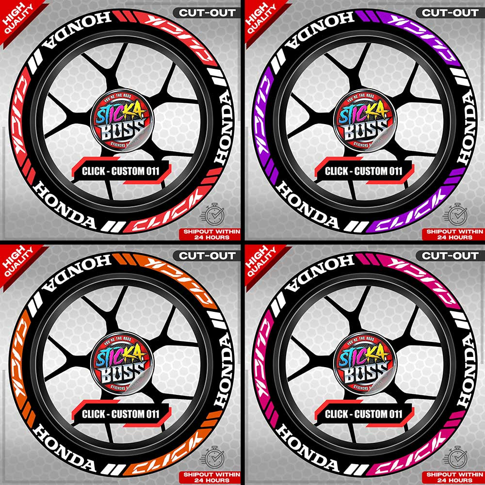 CLICK 125 / 150 / 160 MAG STICKER SET  ( 2 MAGS ) - CUSTOM 011 | VINYL WATERPROOF CUT-OUT DECALS