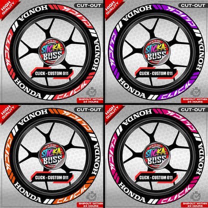 CLICK 125 / 150 / 160 MAG STICKER SET  ( 2 MAGS ) - CUSTOM 011 | VINYL WATERPROOF CUT-OUT DECALS