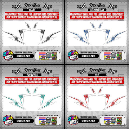 CLICK V2 DECALS ( TRANSPARENT MANDALA DESIGN )【WITH FREEBIES】