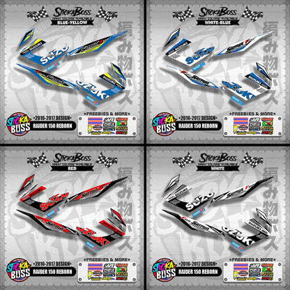 RAIDER 150 REBORN CARB STOCK DECALS ( 2016-2017 DESIGN )【WITH FREEBIES】