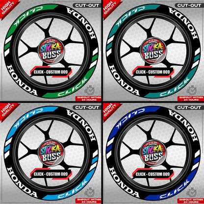 CLICK 125 / 150 / 160 MAG STICKER SET  ( 2 MAGS ) - CUSTOM 009 | VINYL WATERPROOF CUT-OUT DECALS