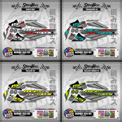 AEROX 155 V2 ( STOCK DECALS 2022 )【WITH FREEBIES】