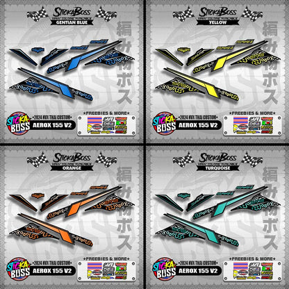 AEROX 155 V2 DECALS ( 2024 NVX THAI CUSTOM )【WITH FREEBIES】