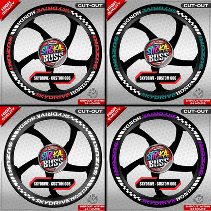 SKYDRIVE MAG STICKER SET ( 2 MAGS ) - CUSTOM 006 | VINYL WATERPROOF CUT-OUT DECALS
