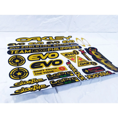 EVO YAYAMANIN GOLD CHROME HELMET VISOR STICKERS  (EVO ver1)【PREMIUM GLOSSY LAMINATED】