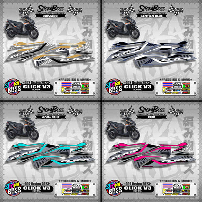 CLICK 125 / 150 V3 DECALS ( 002 DESIGN 2023 )【WITH FREEBIES】