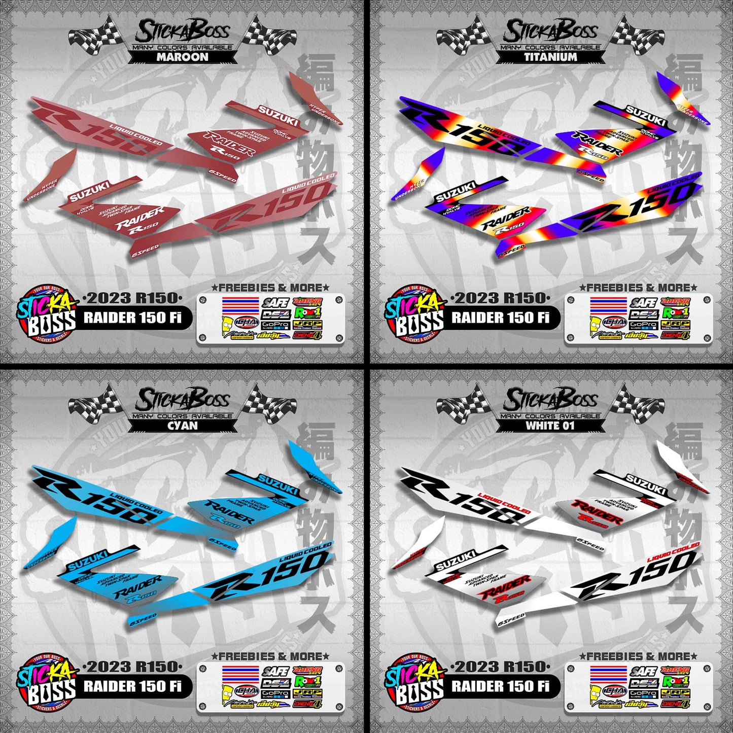 RAIDER 150 Fi DECALS ( 2023 R150 )【WITH FREEBIES】