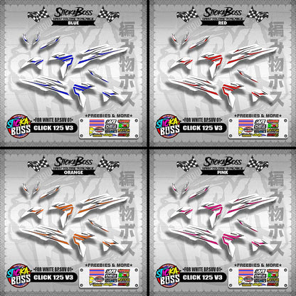 CLICK 125 V3 2023 DECALS ( FOR WHITE BP.SUV 01 )【WITH FREEBIES】