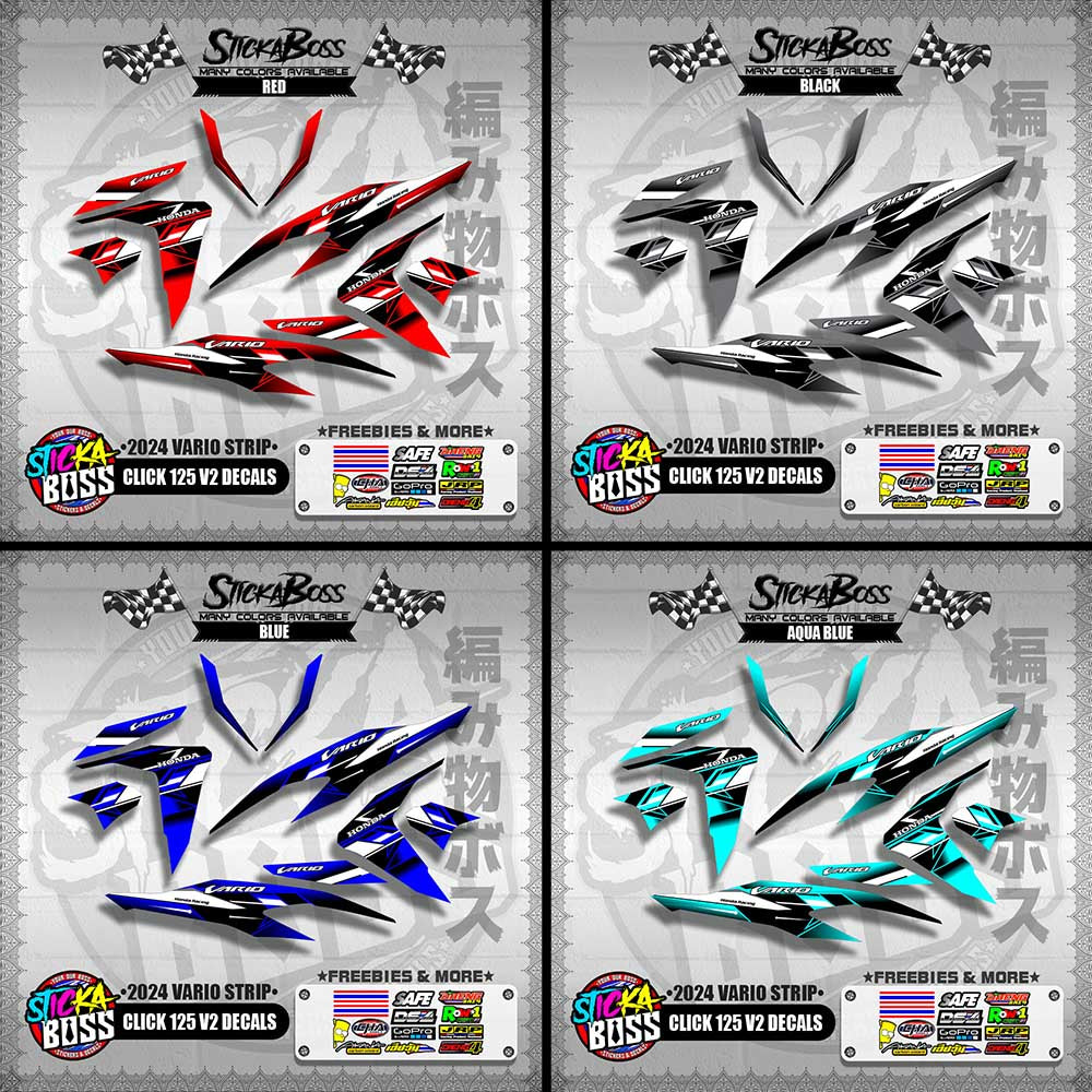 CLICK 125 V2 DECALS ( 2024 VARIO STRIP )【WITH FREEBIES】